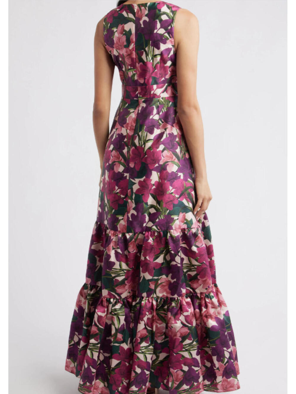 NEW, SACHIN & BABI Rori Floral Sleeveless Mikado Gown SZ 12 #LD260 - Picture 6 of 11
